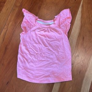 BOGO Pink cap sleeve shirt with eyelet flutter sleeves